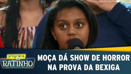 Moça dá show de horror na prova da bexiga
