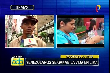 Venezolanos se ganan la vida honradamente en calles de Gamarra