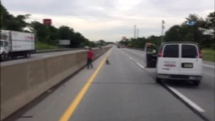 ABD'de Kaz Ailesi Otobanda Trafiği Durdurdu