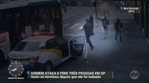 Homem armado com faca ataca pedestres e motorista de ônibus