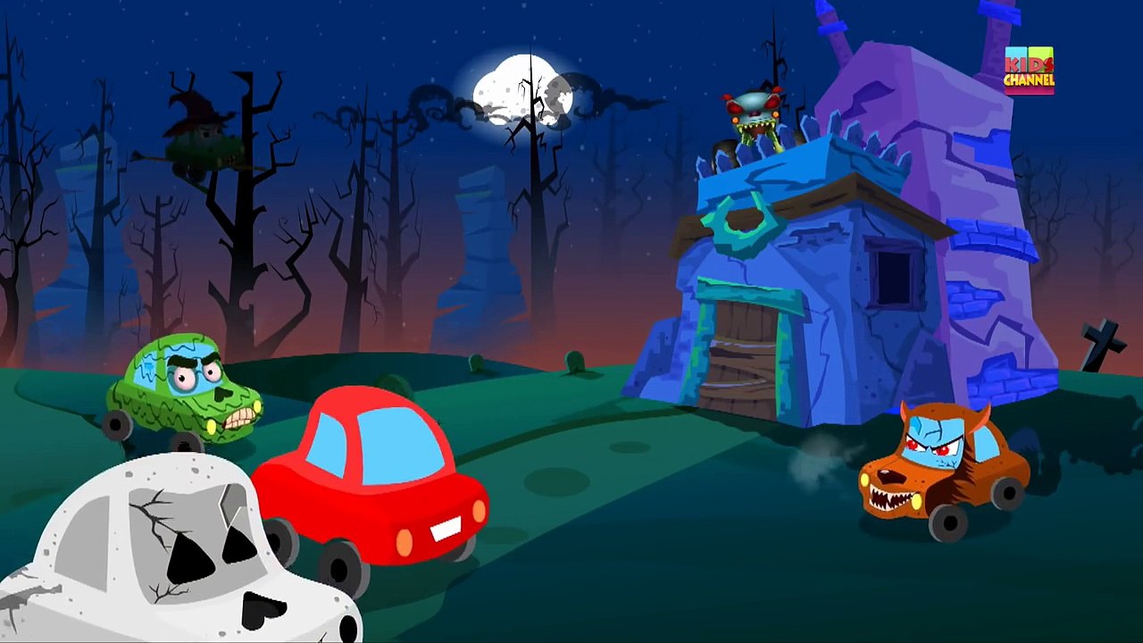 Little Red Car Rhymes   You Cant Run Its Halloween Night   Scary Car Rhymes