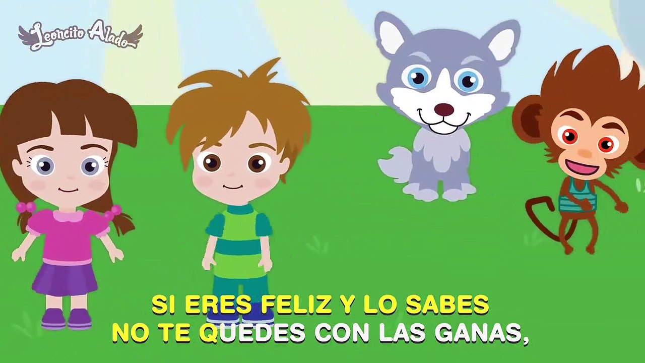 SI ERES FELIZ Y LO SABES ♫ Con letra   Karaoke ♫ Videos Infantiles-VTVnHjysO
