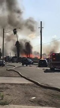 Firefighters Tackle Blaze in Stockton, California