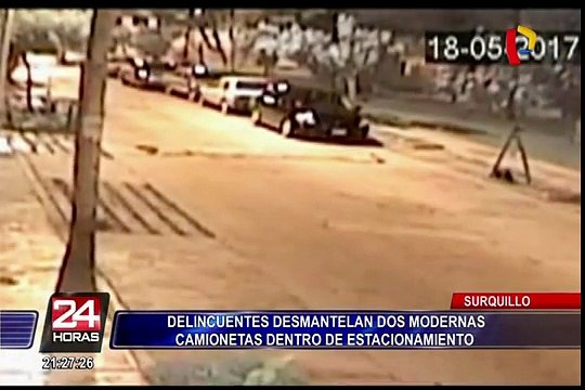 Surquillo: delincuentes desmantelan camionetas dentro de una cochera