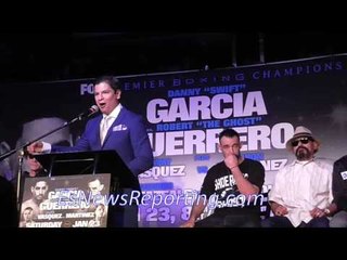 Robert Guerrero On Stage Talks Danny Garcia at Press Conference - EsNews Boxing