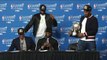 Kevin Love, Tristan Thompson & JR Smith s'incrustent dans la conf de presse de LeBron James