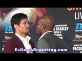 Manny Pacquiao vs Timothy Bradley 3 FACE OFF - EsNews Boxing