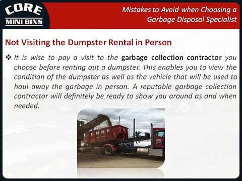 Mistakes to Avoid when Choosing a Garbage Disposal Specialist