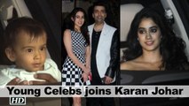 Young Celebs – Ahil, Jhanvi, Sara join Karan on his special day