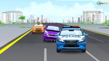 Cop Cars Cartoons - The Police Car Race in the City - New Cars for kids & Trucks Kids Video