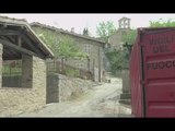 Pievebogliana (MC) - Terremoto, lavori a Colle San Benedetto per chiesa Crocifisso (26.05.17)