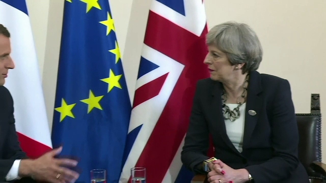 Theresa May meets Macron for first time