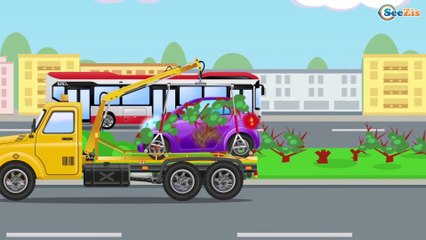 Compilation pour petits: Сamions benne et tracteur - LAVAGE dans la ville - Véhicules Constructeurs