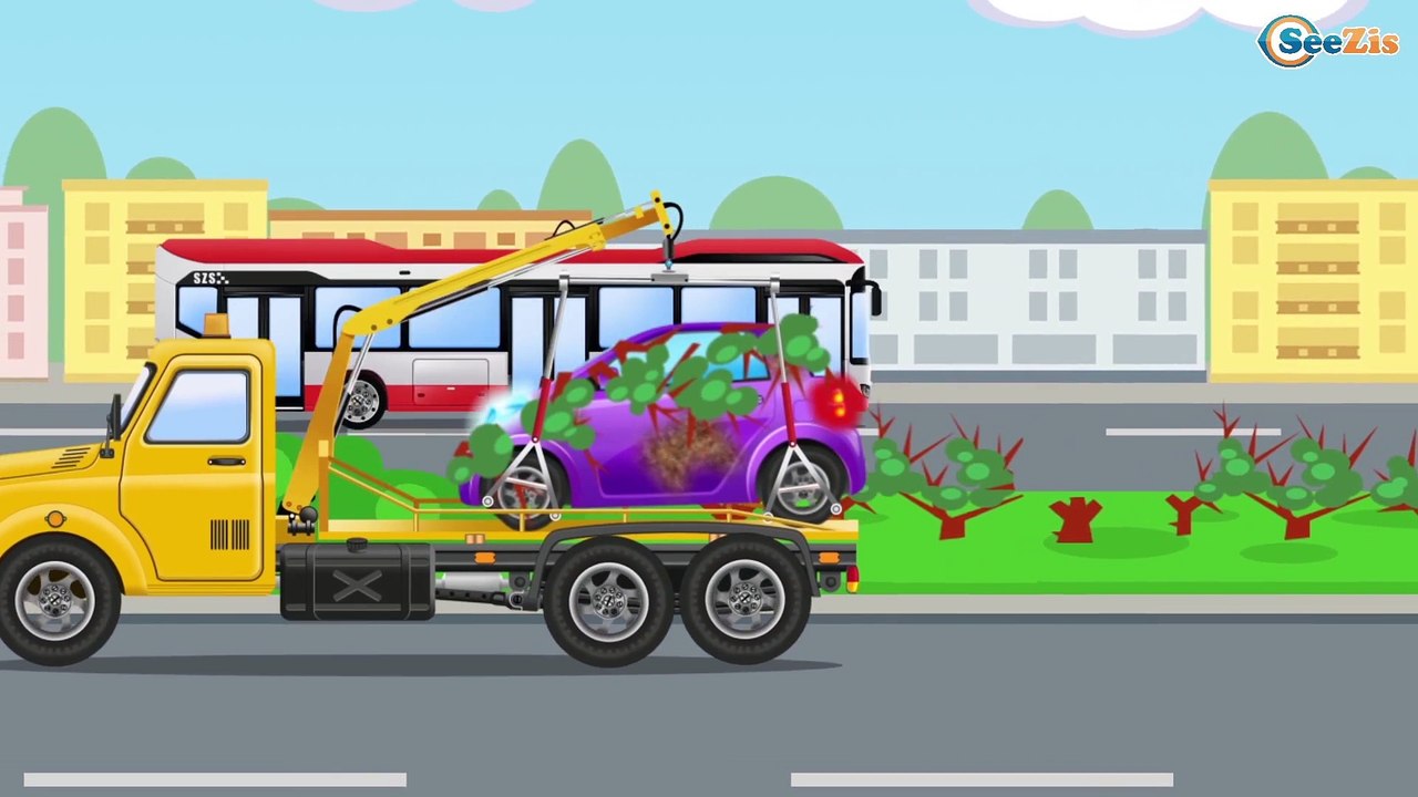 Compilation pour petits: Сamions benne et tracteur - LAVAGE dans la ville - Véhicules Constructeurs