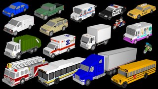3D Street Vehicles - Cars and Trucks - The Kids' Picture Show (Fun & Educational Learning Video)