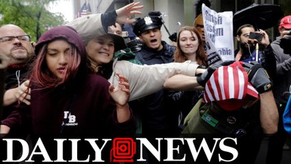 Violence Erupts At Protest Of CUNY Grad Speaker Linda Sarsour