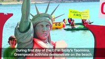 Greenpeace activists protest in Taormina during G7