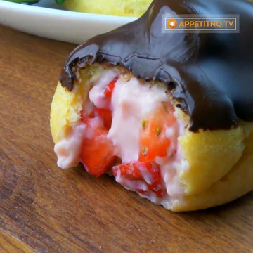 Мини эклеры! Клубничные эклеры с шоколадом/Mini eclairs! Strawberry eclairs with chocolate