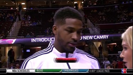 Tristan Thompson Kisses Sideline Interviewer