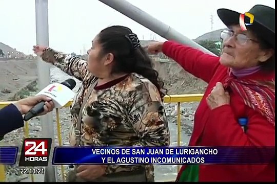 Vecinos de SJL y el Agustino siguen incomunicados tras colapso de puente Talavera