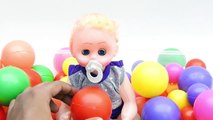 LEARN COLORS Baby Girl Doll Bath Time 'The Ball Pit Toys' Baby Kids Videos-15AfoaedHLU