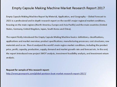 Empty Capsule Making Machine Market Research Report 2017