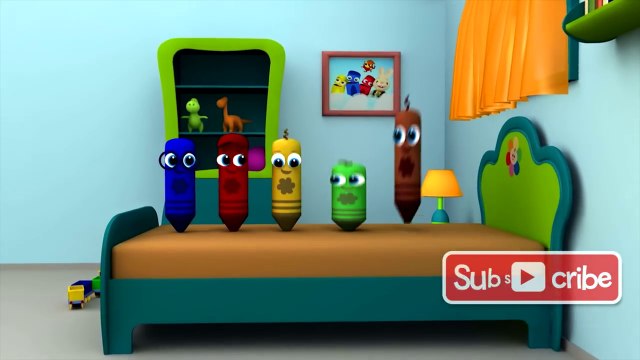 Five Little Crayons _ 3D Rhymes for Kids _ Color Crew Babies Five Little Monkeys
