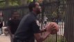 NYPD Cop Wows Bystanders With Incredible Basketball Shot