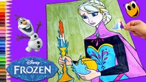 Disney Frozen Elsa  Crayola stickers coloring book colored pencils ❤ COLORING WITH KOKI DISNEY TOYS