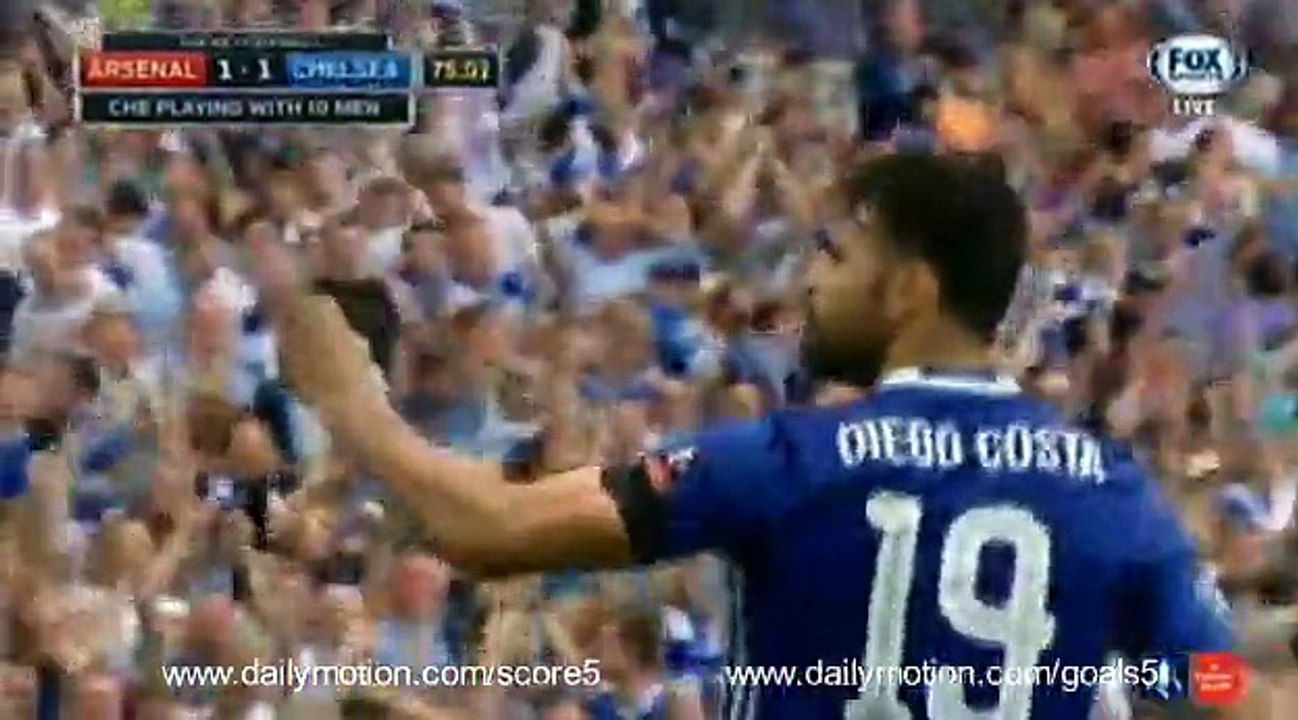 Diego Costa Goal Arsenal 1 - 1 Chelsea FA Cup 27-5-2017