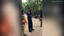 NYPD cop makes incredible basketball shot from OUTSIDE the park