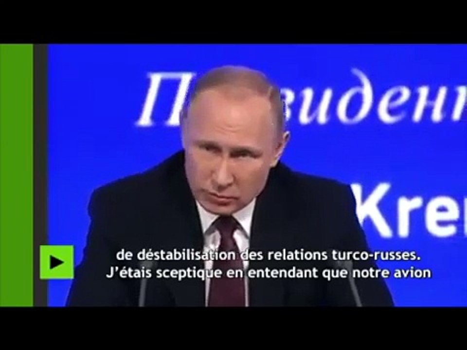 Poutine ne croit plus la thèse officielle de la destruction de l'avion de chasse Russe