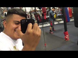 Pita goes Live on instagram at RGBA while Mikey training - EsNews Boxing