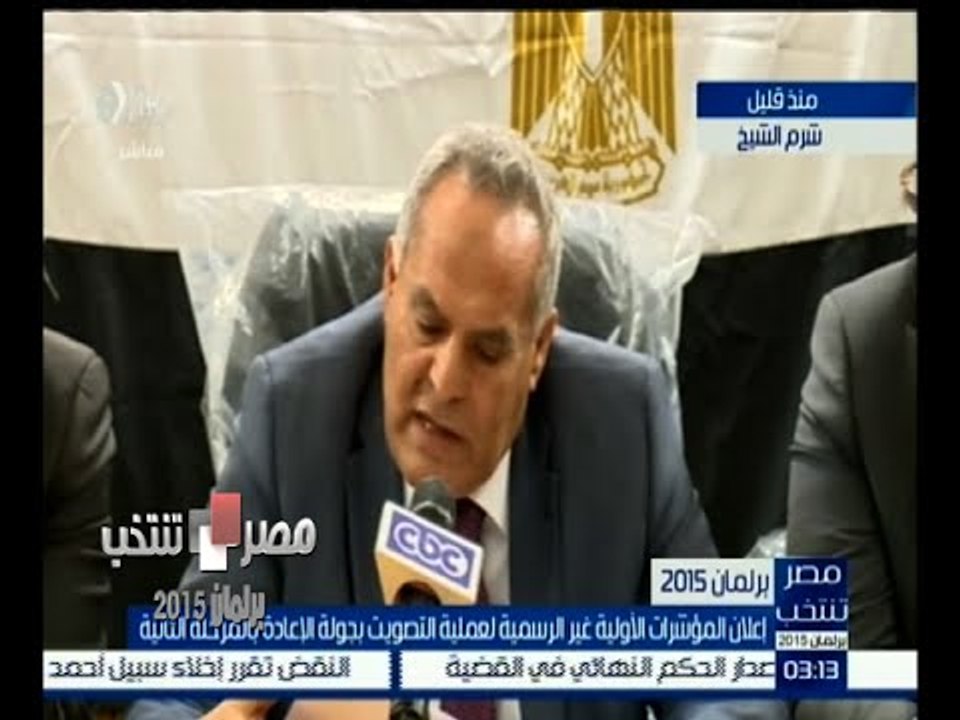 #مصر_تنتخب | إعلان المؤشرات الأولية غير الرسمية لعملية التصويت بجولة الإعادة في شرم الشيخ