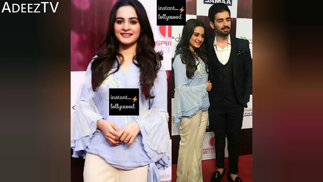 Aiman Khan and Muneeb Butt at the premiere of Balu Mahi