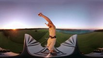 VR experience wing walking in 360 degrees-
