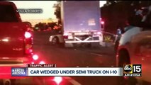 BREAKING: Car wedged under semi-truck on I-10