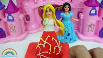 Play Doh Sparkle Disney Princess Dresses Ariel Elsa Belle Magiclip _ Blind Bags _ RainbowLearning