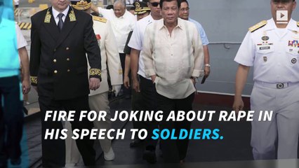 Philippine's President Duterte under fire for rape joke