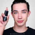 James Charles contoured with a fidget spinner