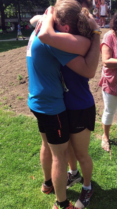 Une demande en mariage à l'arrivée des 20 kilomètres de Bruxelles !