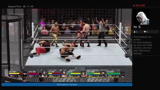 Finn Balor vs Bray Wyatt vs Kallisto vs Sami zayn vs Curtis Axel vs Enzo Amore Elimination chamber 1 (152)