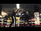 Jonathan Oquendo working mitts for quillin vs jacobs undercard - EsNews Boxing