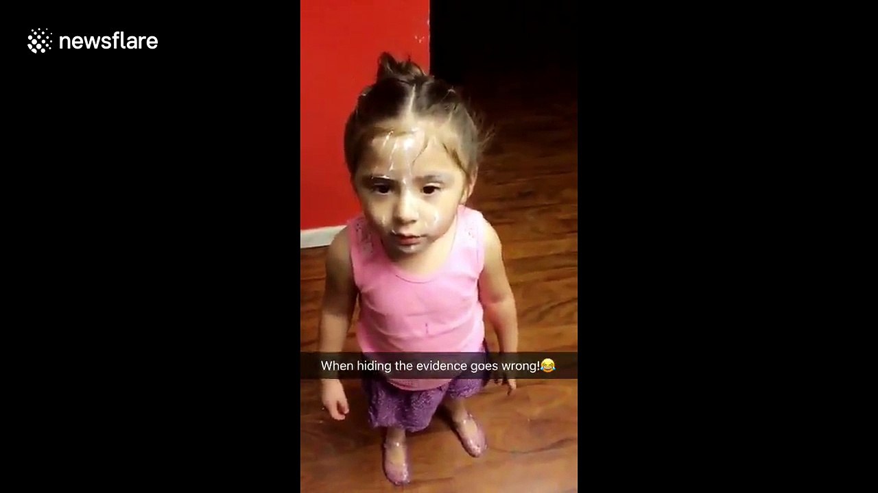 Busted little girl denies using the sun cream