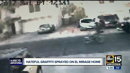 Surveillance video reveals possible clue after El Mirage home vandalized with hateful graffiti