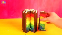 Play Doh Rainbow Cake Surprise _ Spiderman, Frozen, Angry Birds & Shopkins Surprises _ ABC U