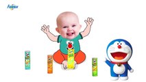 Bad Baby crying and learn colors-Colorful Pringles vs Dor
