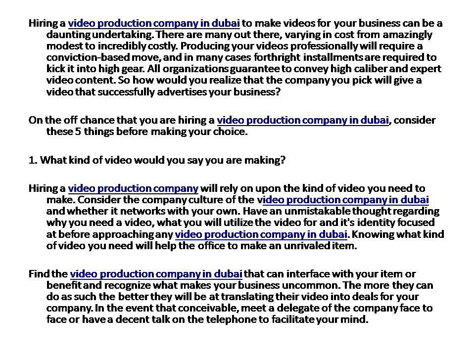5 Tips for Hiring a Video Production Company