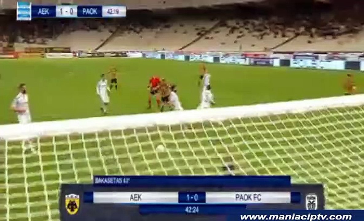 1-0 Το γκολ του Τάσου Μπακασέτα- ΑΕΚ 1-0 ΠΑΟΚ - 28.05.2017