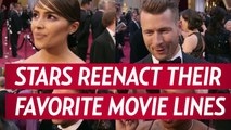 Stars Reenact Their Favorite Movie Lines on the 2017 Oscars Red Carpet